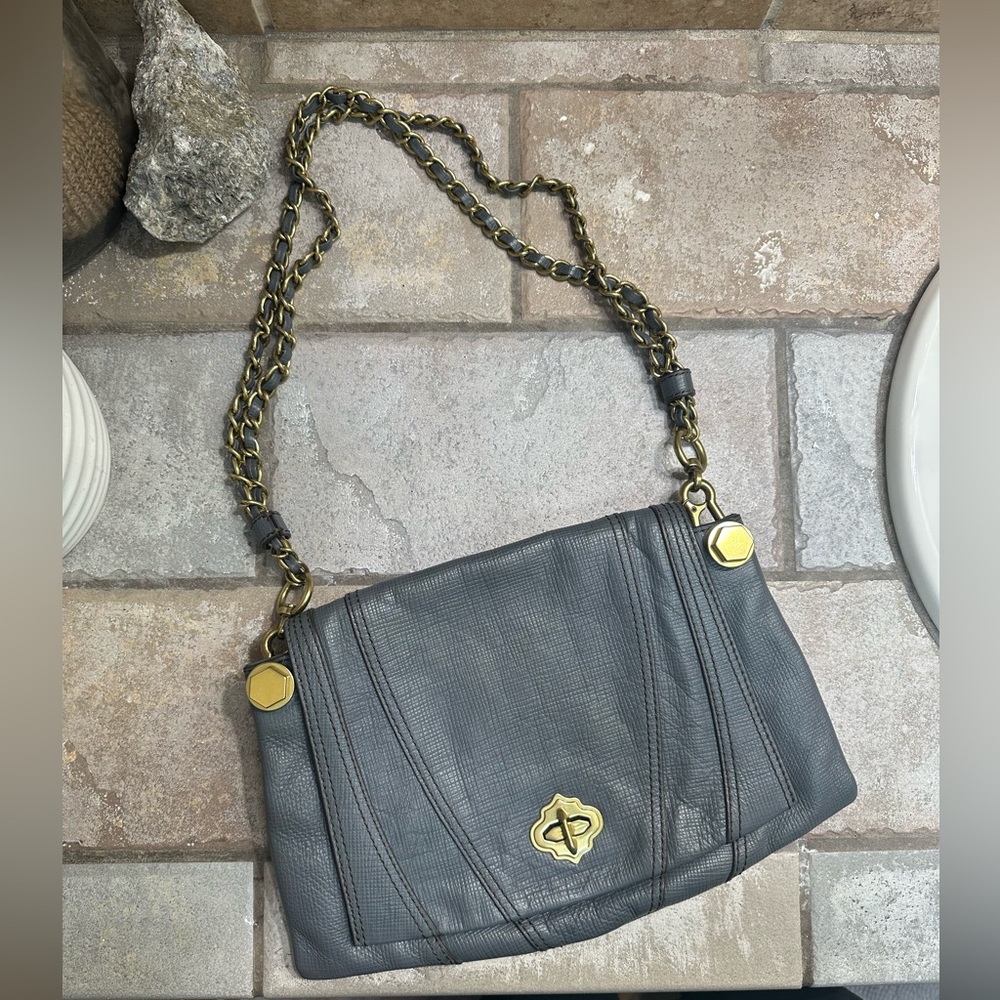 orYANY Gray Leather Chain Strap Bag